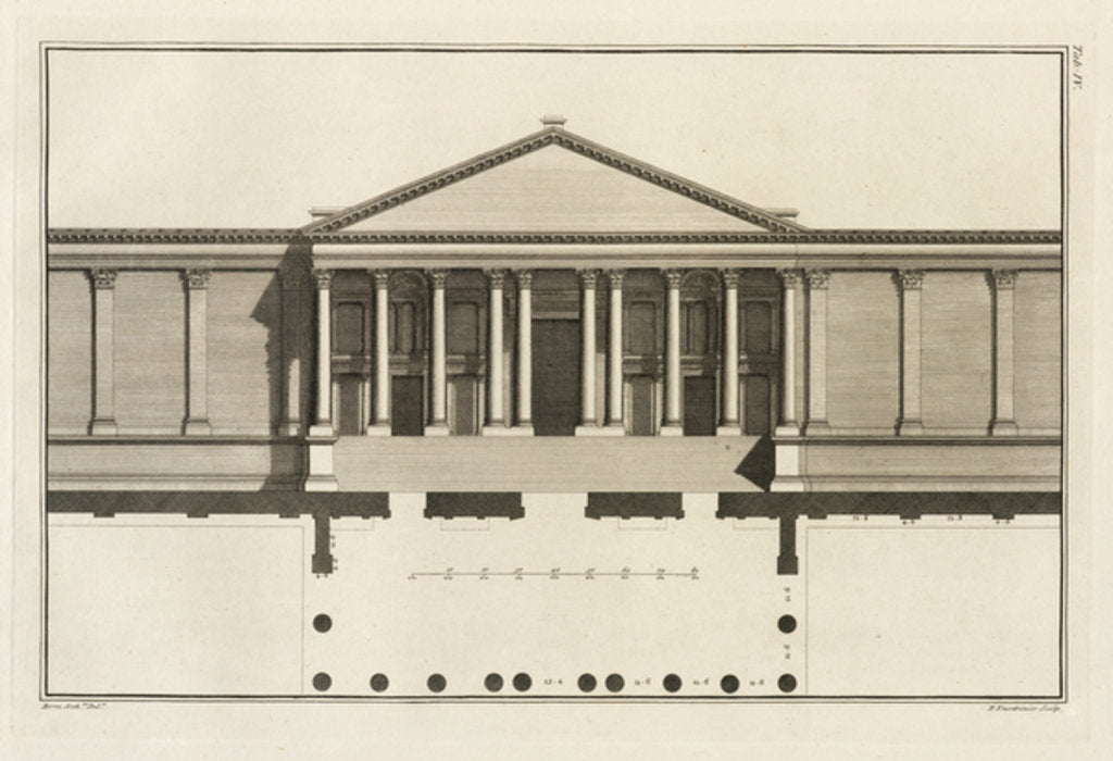 Detail of Upright of the Grand Entrance to the Court of the Temple, 1753 by Giovanni Battista Borra