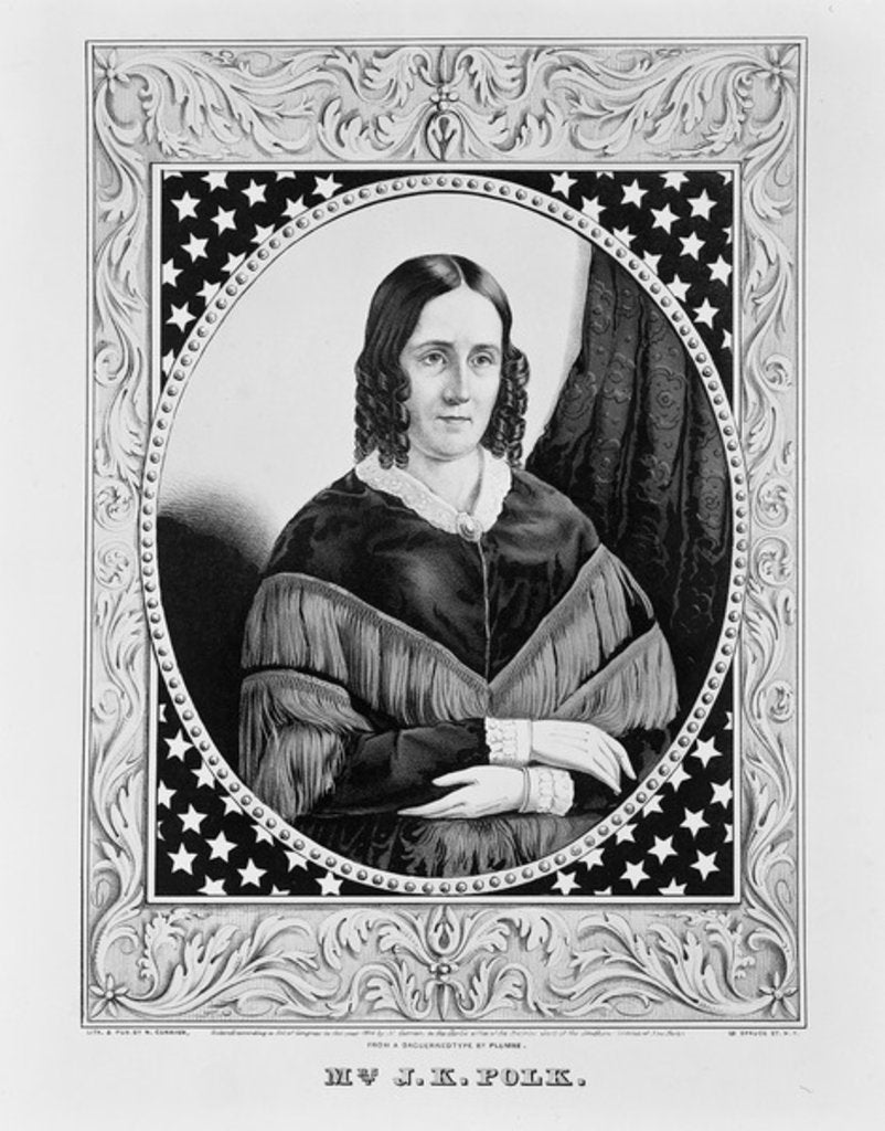 Detail of Sara Polk, 1846 by N. and Ives J.M. Currier