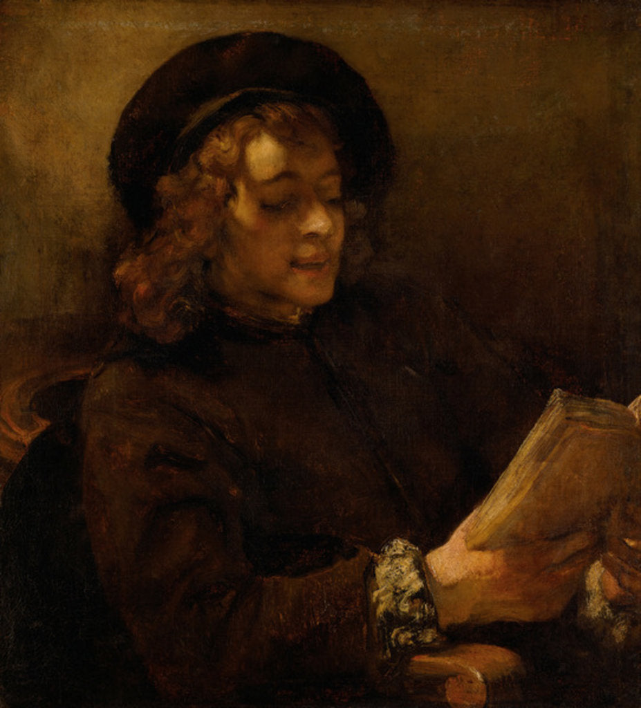 Detail of Titus reading, 1656-7 by Rembrandt Harmensz. van Rijn