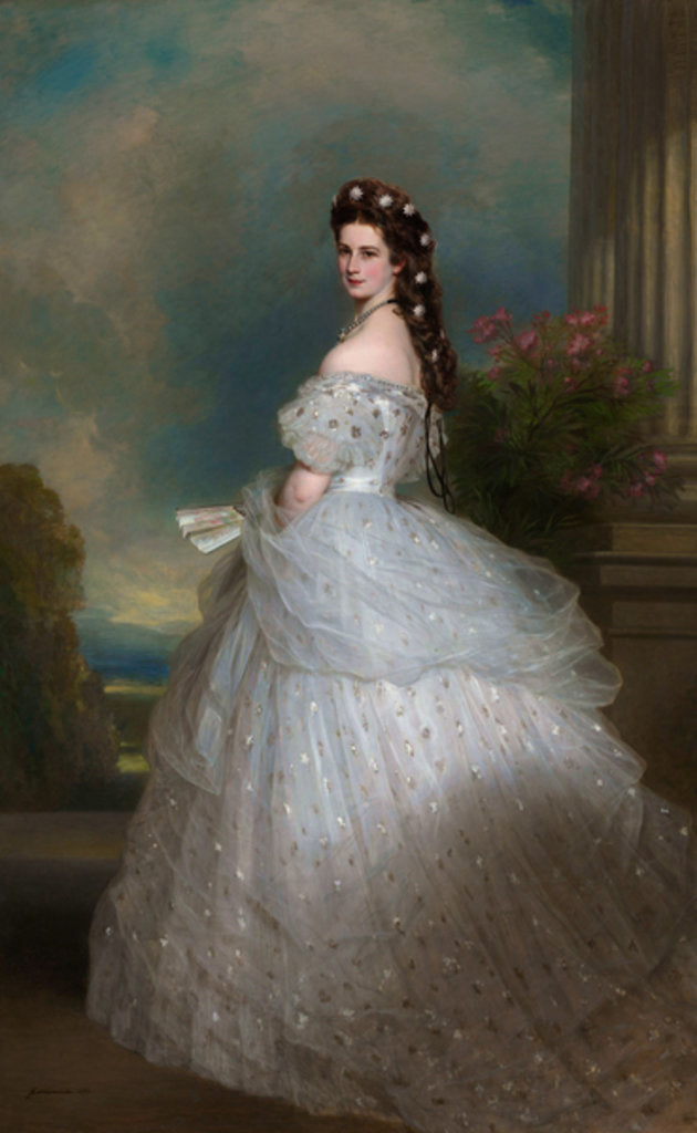 Detail of Elizabeth, Empress of Austria, 1865 by Franz Xaver Winterhalter