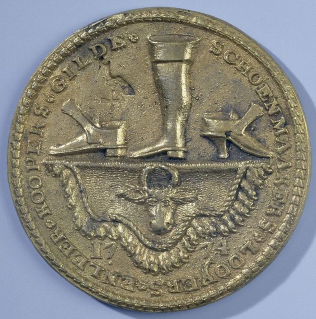 Detail of Shoemakers' Guild of the Hague attendance token, 1774 by Dutch School