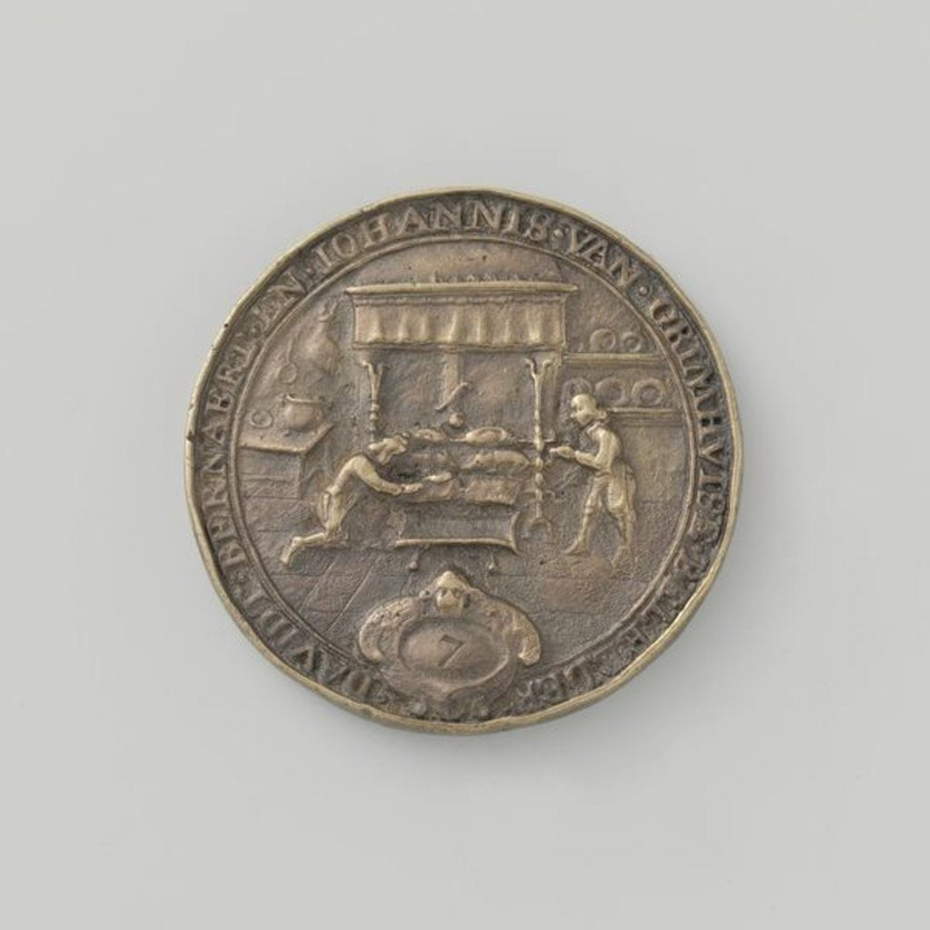 Detail of Pastymakers' Guild of Middelburg attendance token, 1653 by Dutch School