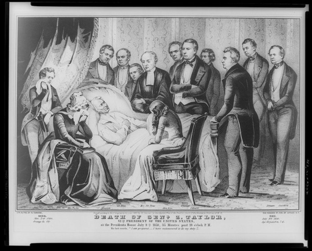 Detail of Zachary Taylor on his deathbed in the White House, 1850 by N. and Ives J.M. Currier