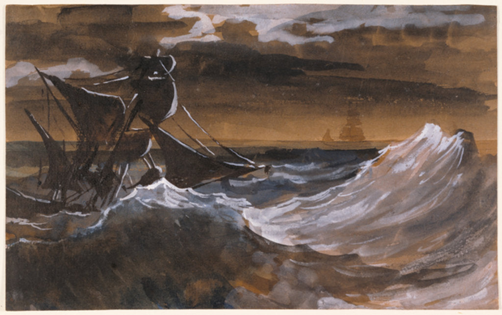 Detail of Sailboat on a Raging Sea, c.1818-9 by Theodore Gericault