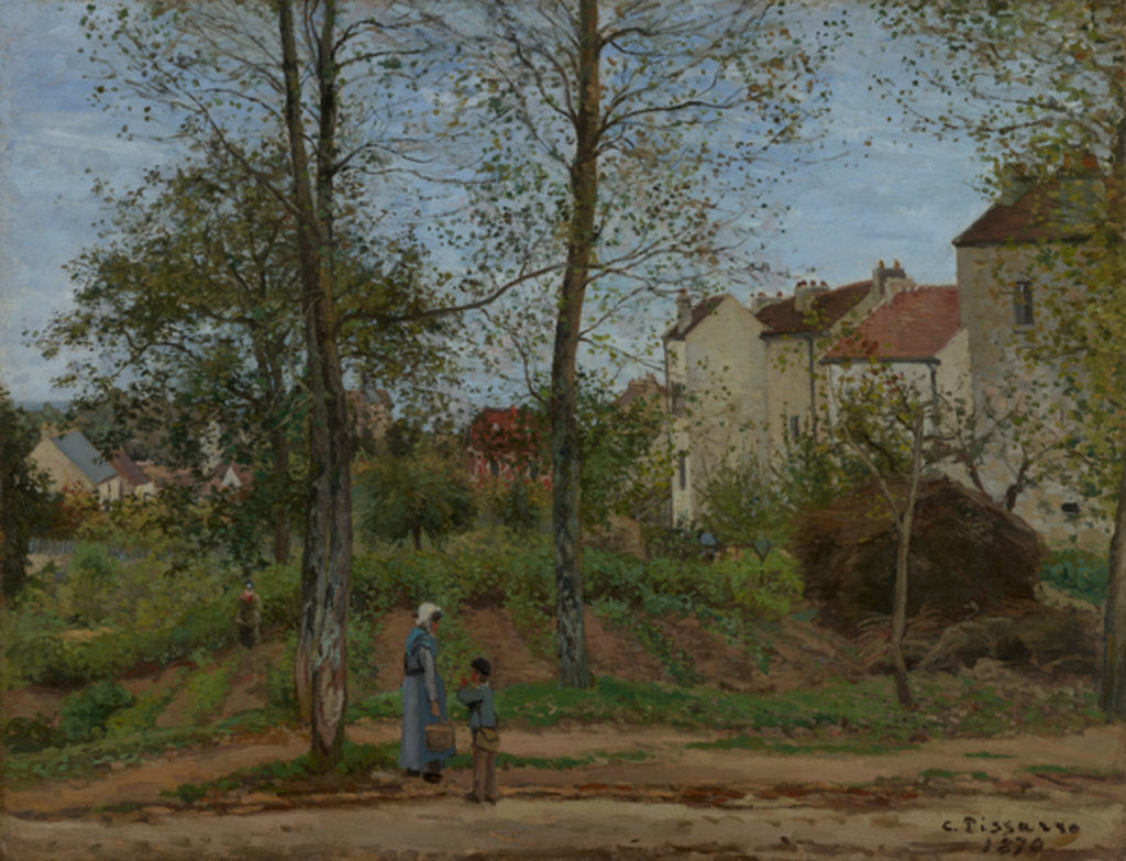 Detail of Houses at Bougival, 1870 by Camille Pissarro