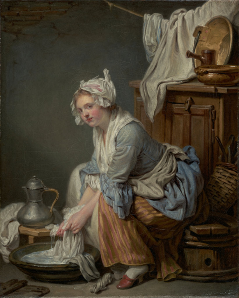 Detail of The Laundress, 1761 by Jean Baptiste Greuze