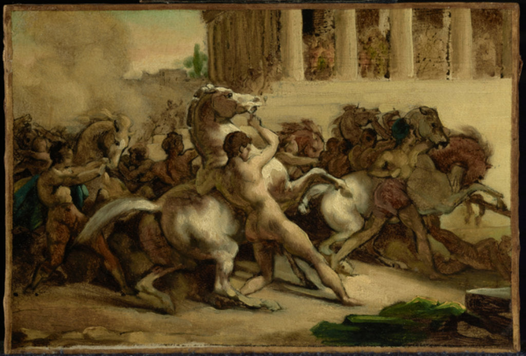Detail of The Race of the Riderless Horses, 1817 by Theodore Gericault