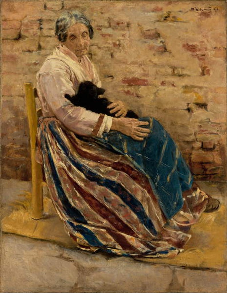 Detail of An Old Woman with Cat, 1878 by Max Liebermann