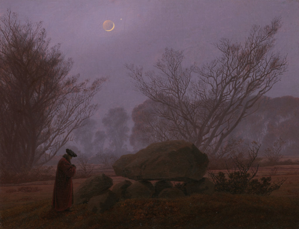 Detail of A Walk at Dusk, c.1830-5 by Caspar David Friedrich