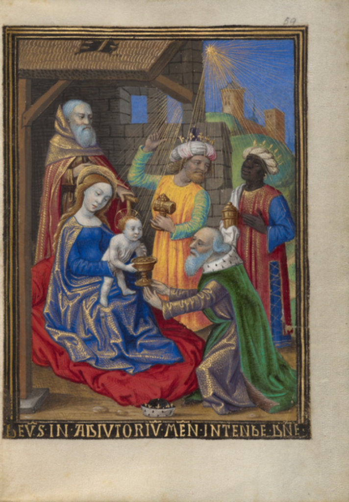 Detail of The Adoration of the Magi from a Book of Hours Ms. 48 fol. 59, c.1480-90 by Georges Trubert