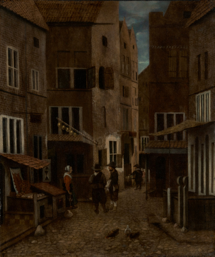 Detail of Street Scene by Jacobus Vrel or Frel