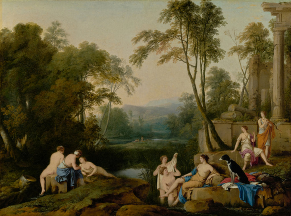 Detail of Diana and Her Nymphs in a Landscape, 1644 by Laurent de La Hire or La Hyre