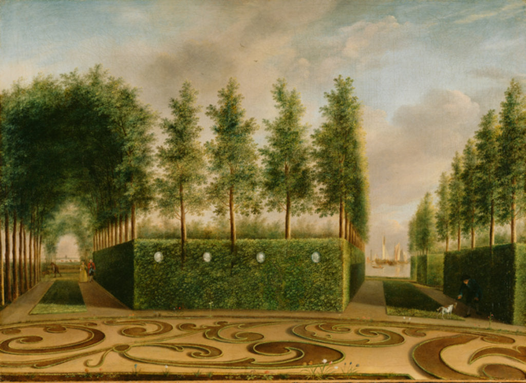 Detail of A Formal Garden, 1766 by Johannes Janson