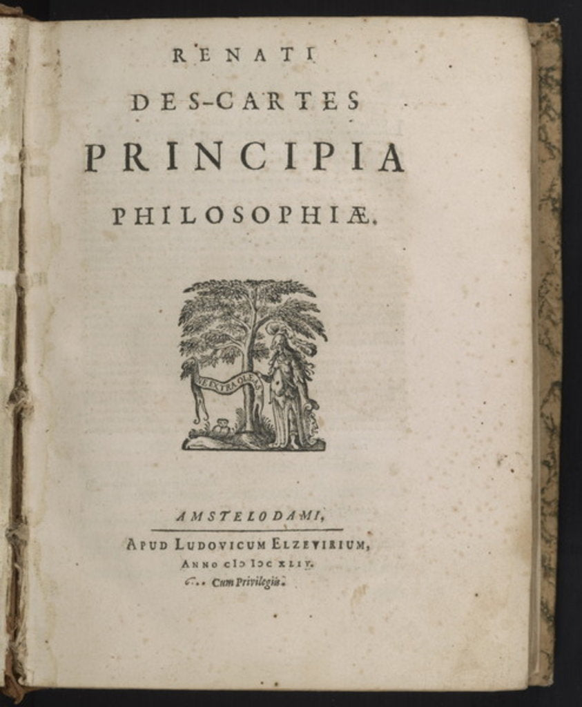 Detail of Title page of Principia philosophiae by Rene Descartes, 1644 by Dutch School