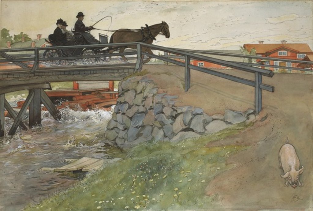 Detail of The Bridge by Carl Larsson