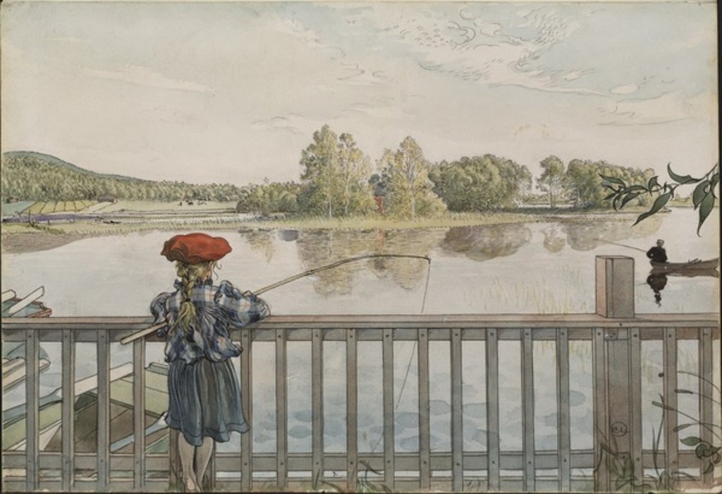 Detail of Lisbeth Angling by Carl Larsson