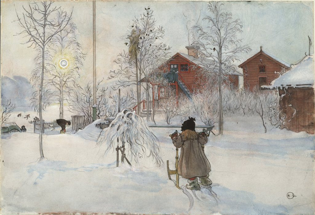 Detail of The Yard and Wash-House by Carl Larsson