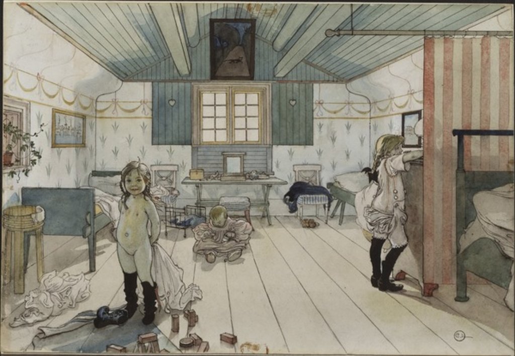 Detail of Mamma's and the Small Girl's Room by Carl Larsson