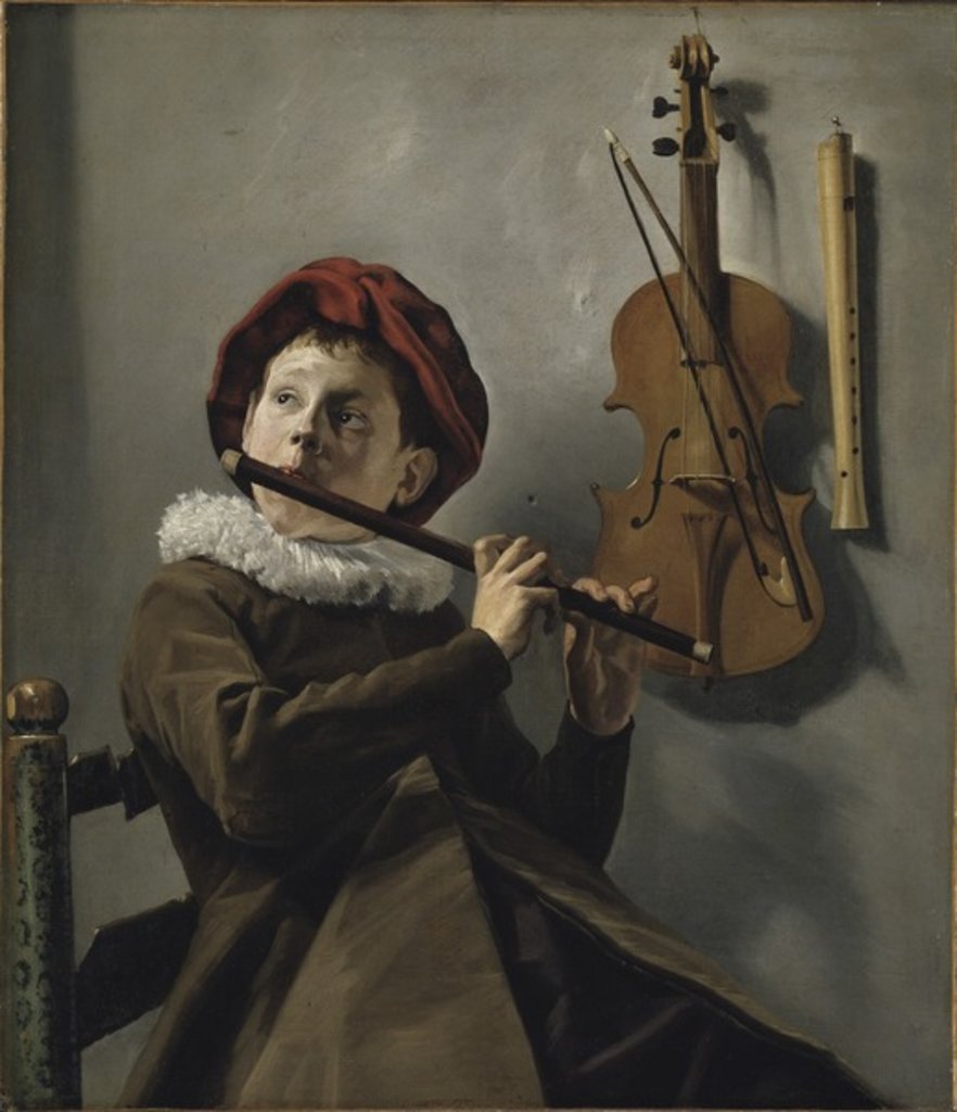 Detail of Boy Playing the Flute, c.1630 by Judith Leyster
