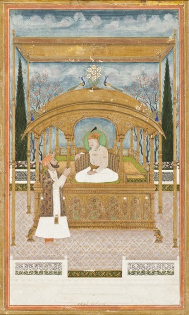 Detail of Emperor Shah Alam II on the Peacock Throne, 1801 by Musawir Khairullah