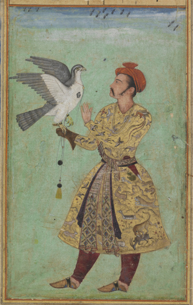 Detail of Prince With a Falcon, c.1600-5 by Mughal School