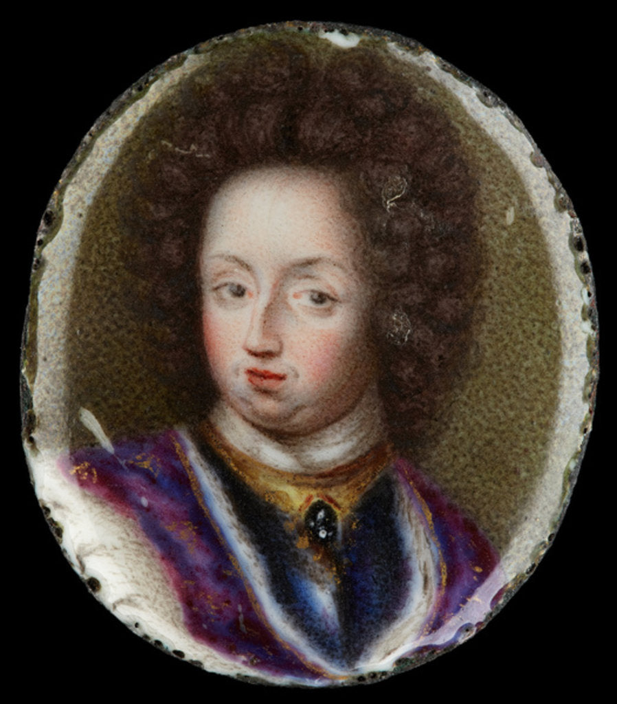 Detail of Miniature of Charles XI, King of Sweden, 1690 by Erik Utterhielm