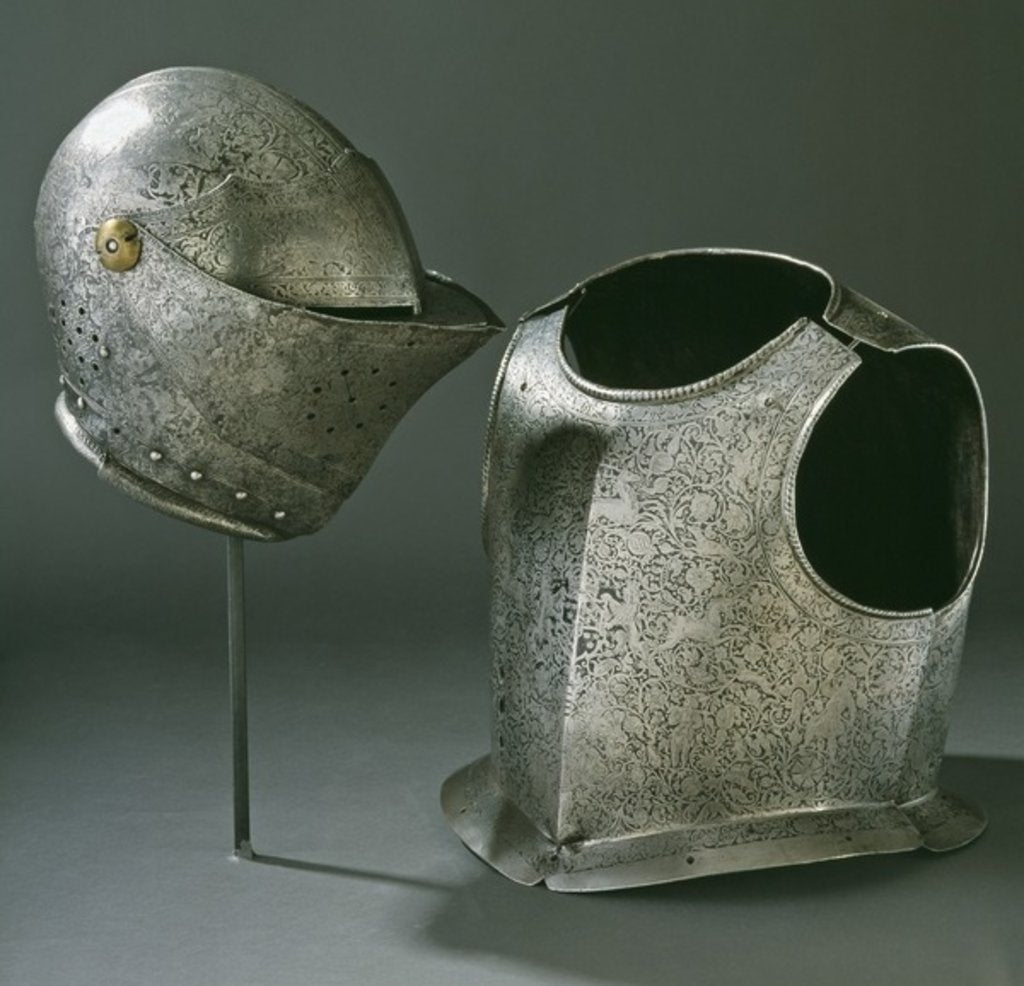 Detail of Helmet and armour, c.1620 by Unknown Artist