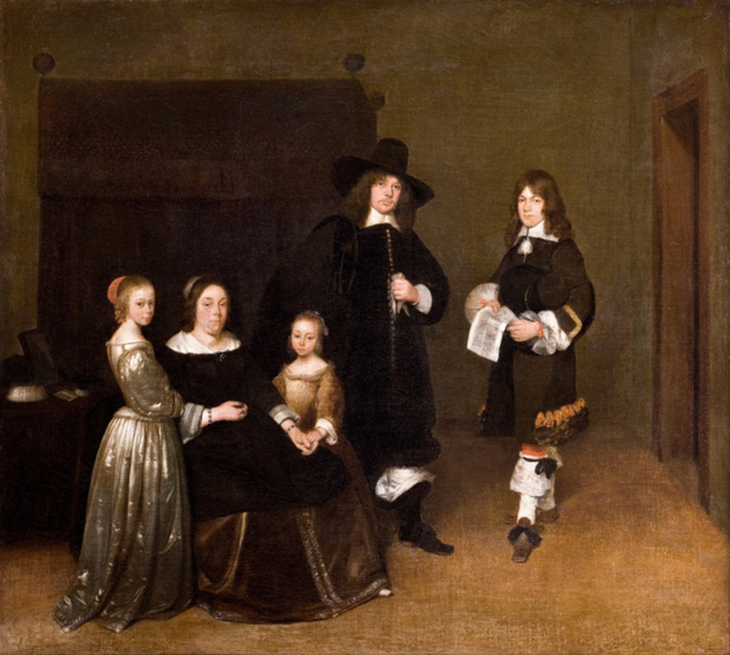 Detail of Portrait of a Family, 1656 by Gerard ter Borch or Terborch