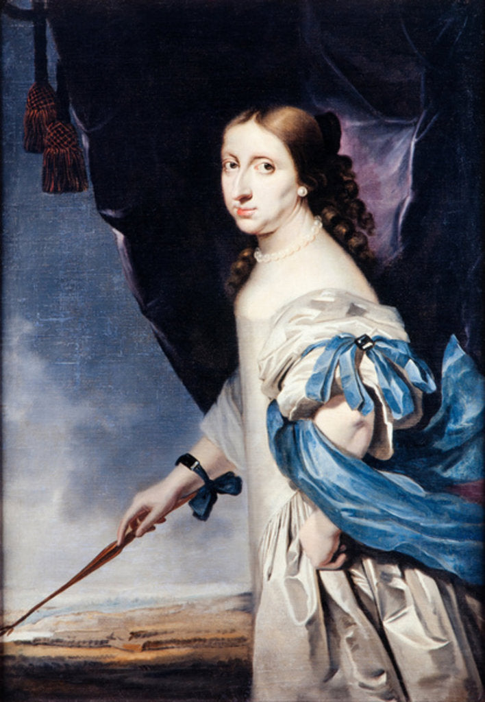 Detail of Portrait of Queen Christina of Sweden, 1661 by Abraham Wuchters