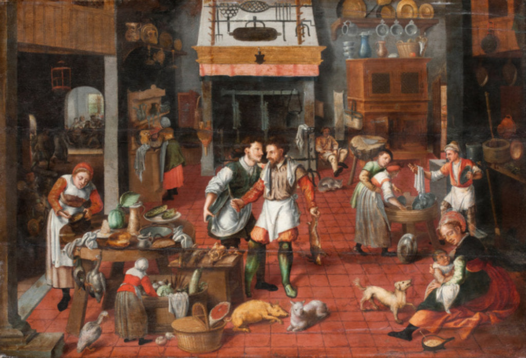 Detail of Kitchen Interior, c.1565 by Maerten van Cleve