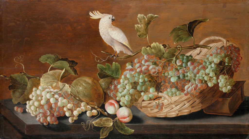 Detail of Still life with parrot, c.1640 by Roloef Koets