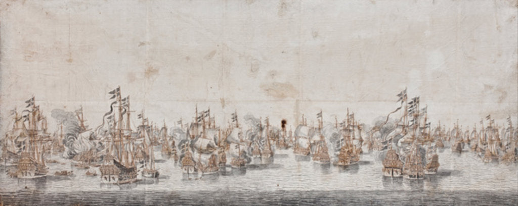 Detail of Battle of Fehmarn, c.1650 by Willem van de the Elder Velde