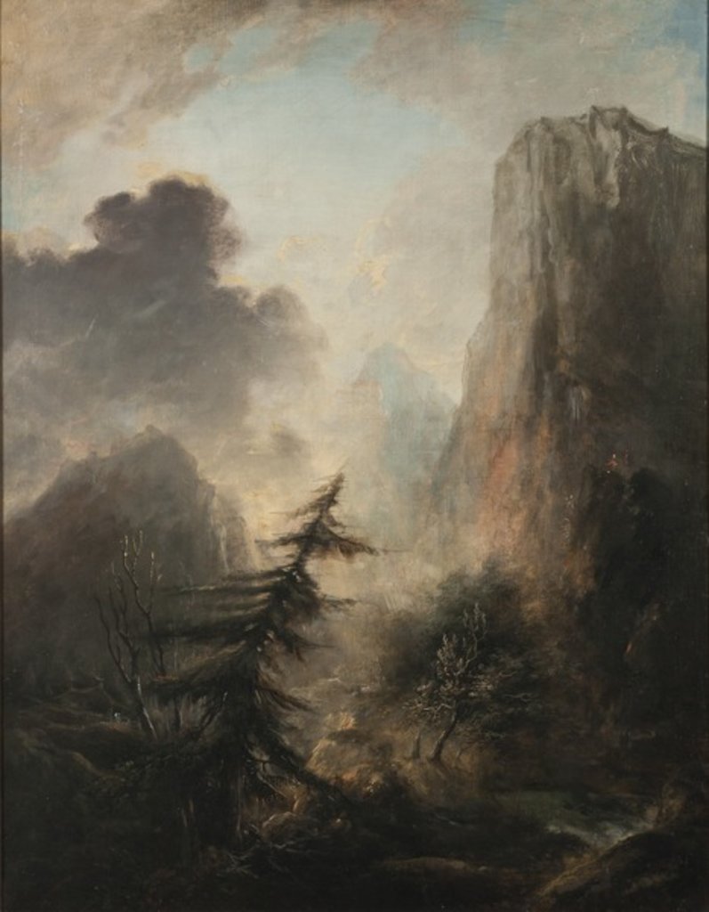 Detail of Landscape with Spruce, c.1780 by Elias Martin