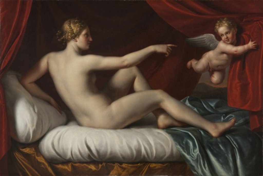 Detail of Venus and Cupid by Italian School