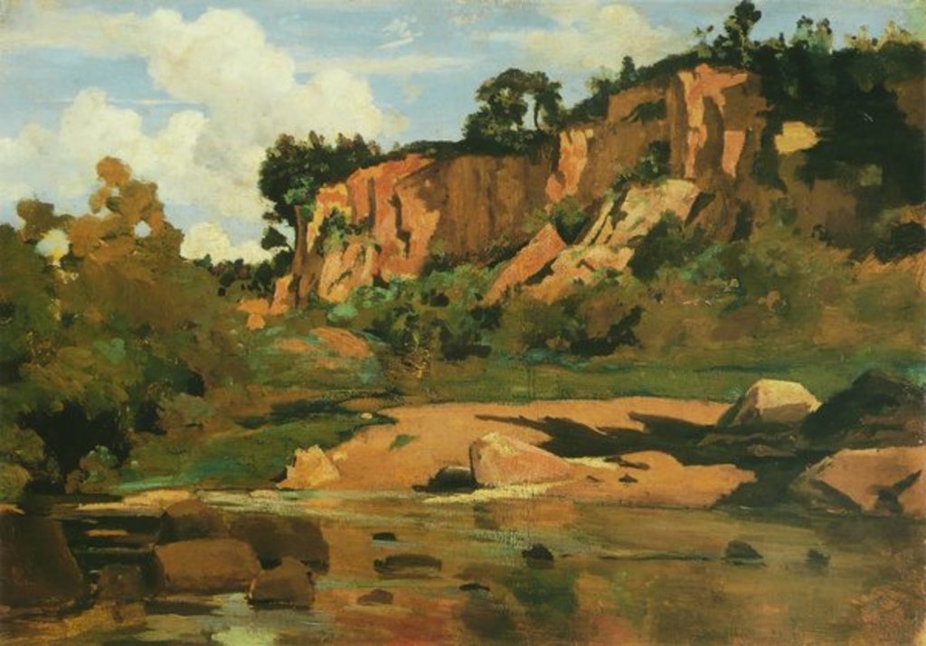 Detail of The Red Rocks at Civita Castellana, c.1827 by Jean Baptiste Camille Corot