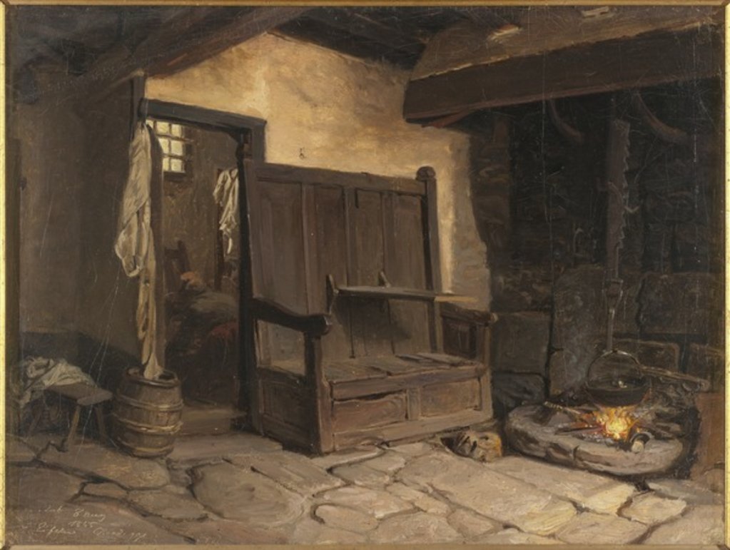 Detail of A Cottage Interior by Josef Wilhelm Wallander
