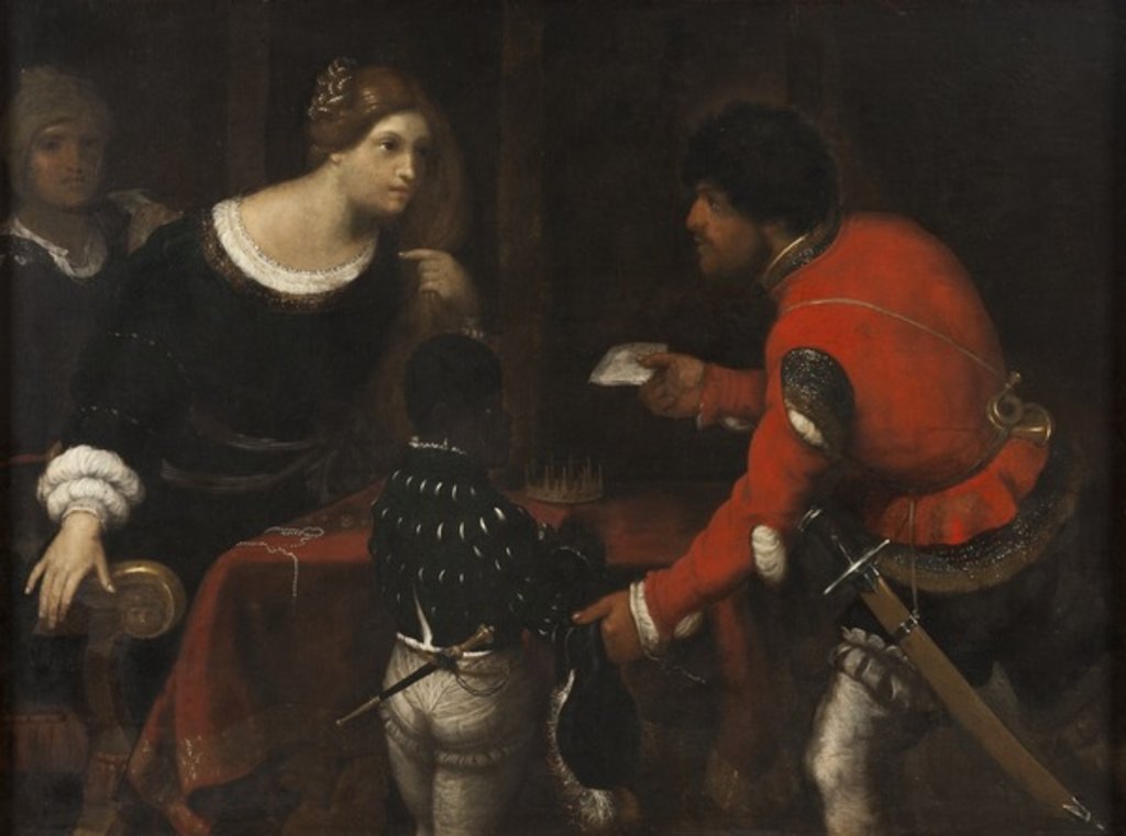 Detail of Caterina Cornaro, Queen of Cyprus, Receiving a Letter from the Council by Giuseppe (1600-60) Caletti