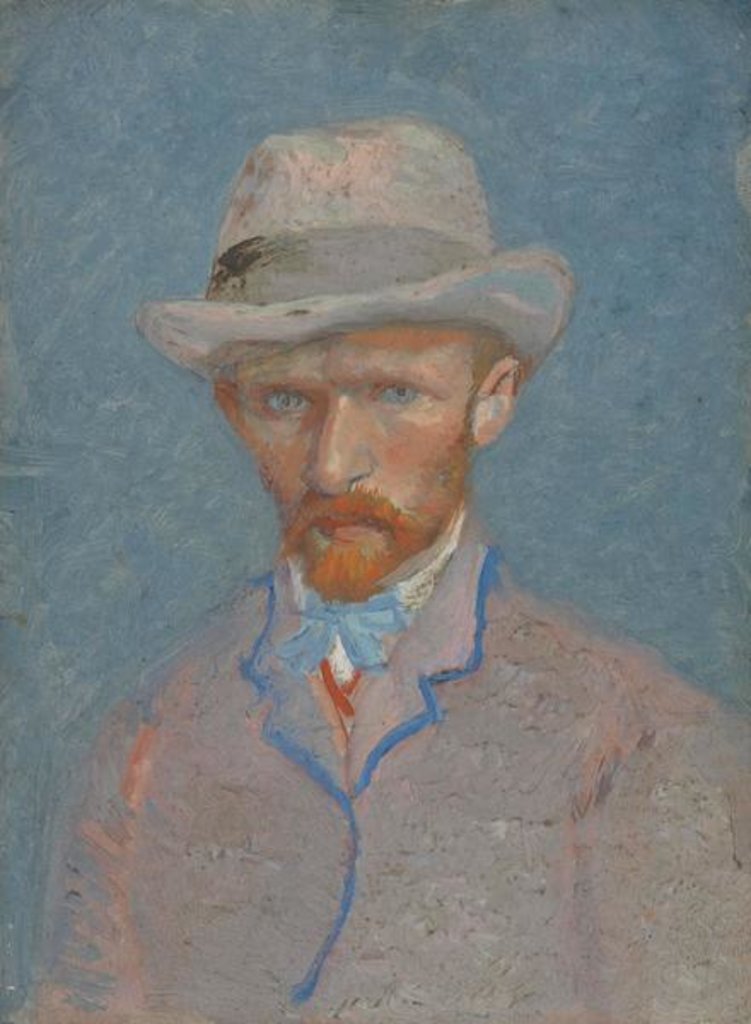 Detail of Self-Portrait with gray felt hat, 1887 by Vincent van Gogh