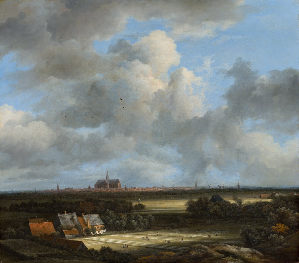 Detail of View of Haarlem with Bleaching Grounds, c.1670-75 by Jacob Isaaksz. or Isaacksz. van Ruisdael