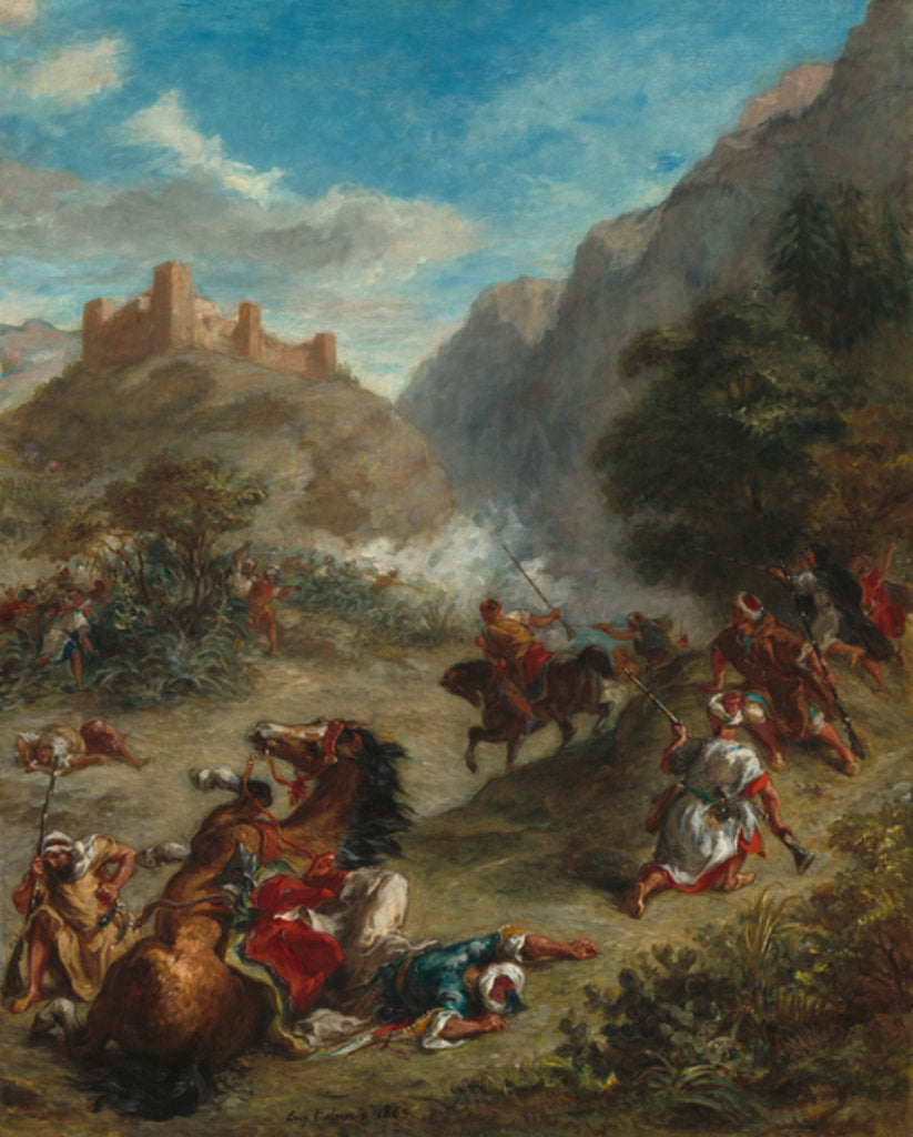 Detail of Arabs Skirmishing in the Mountains, 1863 by Ferdinand Victor Eugene Delacroix