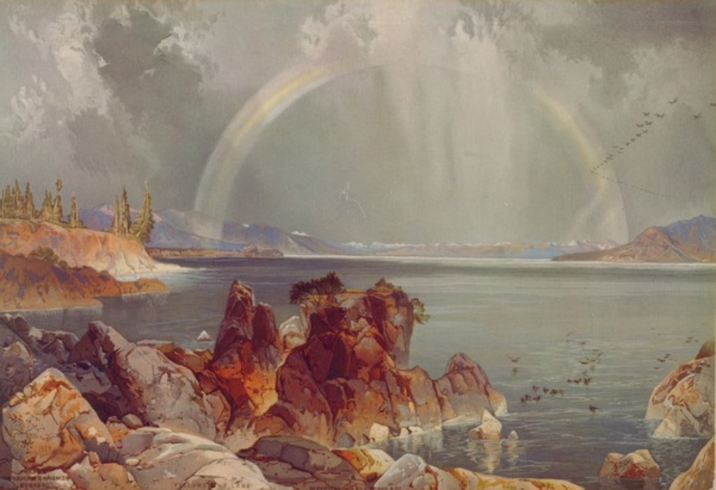 Detail of Yellowstone Lake, c.1875 by Louis Prang