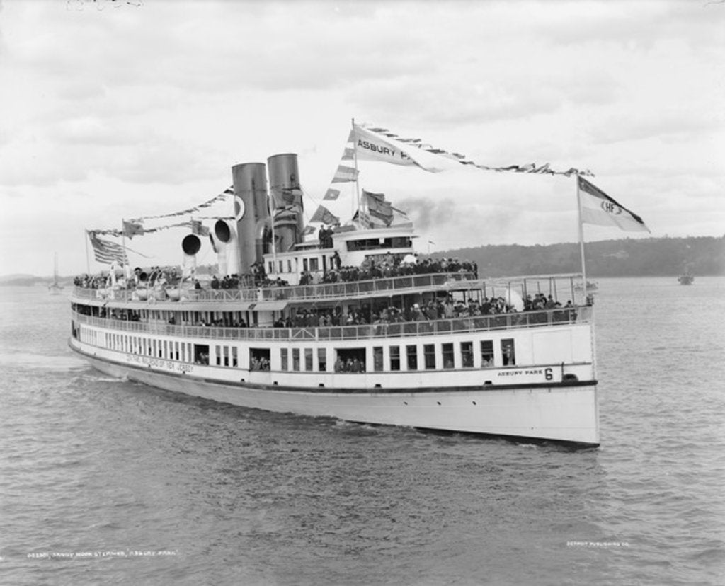 Detail of Sandy Hook steamer Asbury Park, 1909 by Detroit Publishing Co.