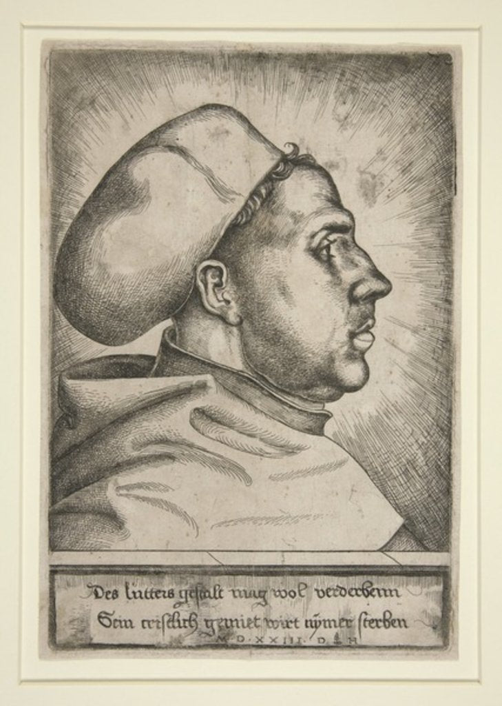 Detail of Martin Luther, 1523 by Daniel Hopfer