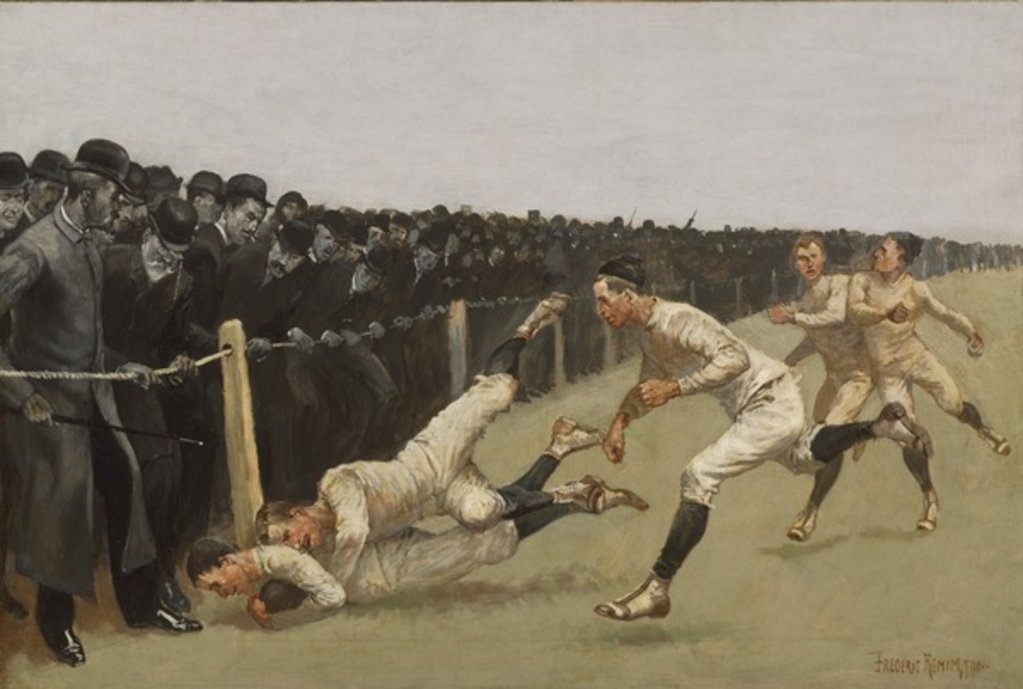 Detail of Touchdown, Yale vs. Princeton, Thanksgiving Day, Nov. 27, 1890 by Frederic Remington