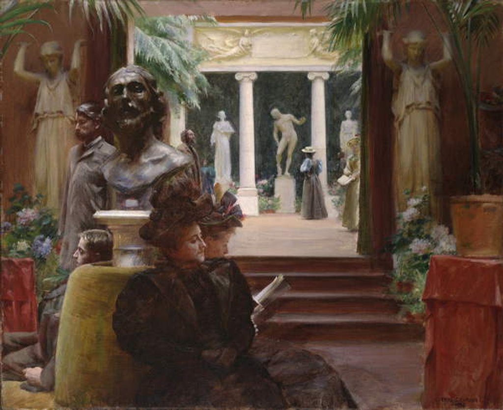 Detail of At the Sculpture Exhibition, 1895 by Charles Courtney Curran