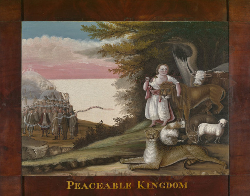 Detail of The Peaceable Kingdom, 1829-30 by Edward Hicks