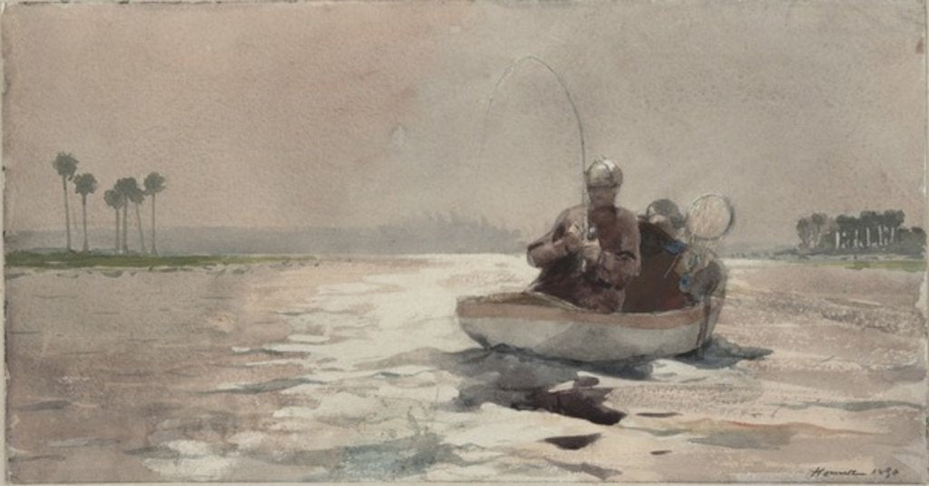 Detail of Bass Fishing - Florida, 1890 by Winslow Homer