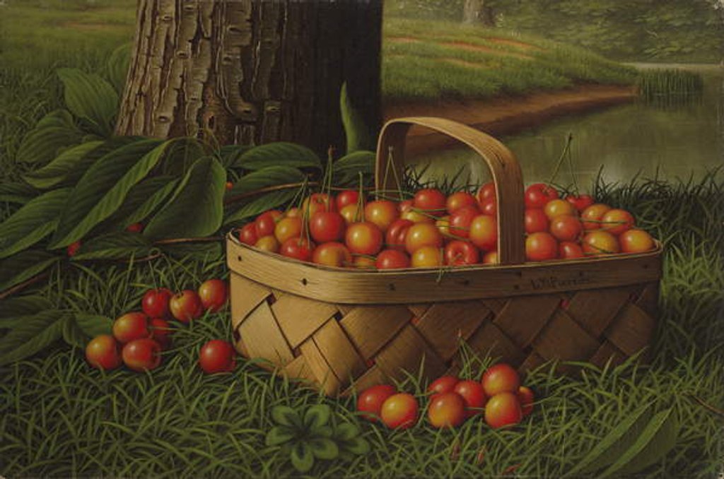 Detail of Cherries in a Basket, c.1890-1900 by Levi Wells Prentice