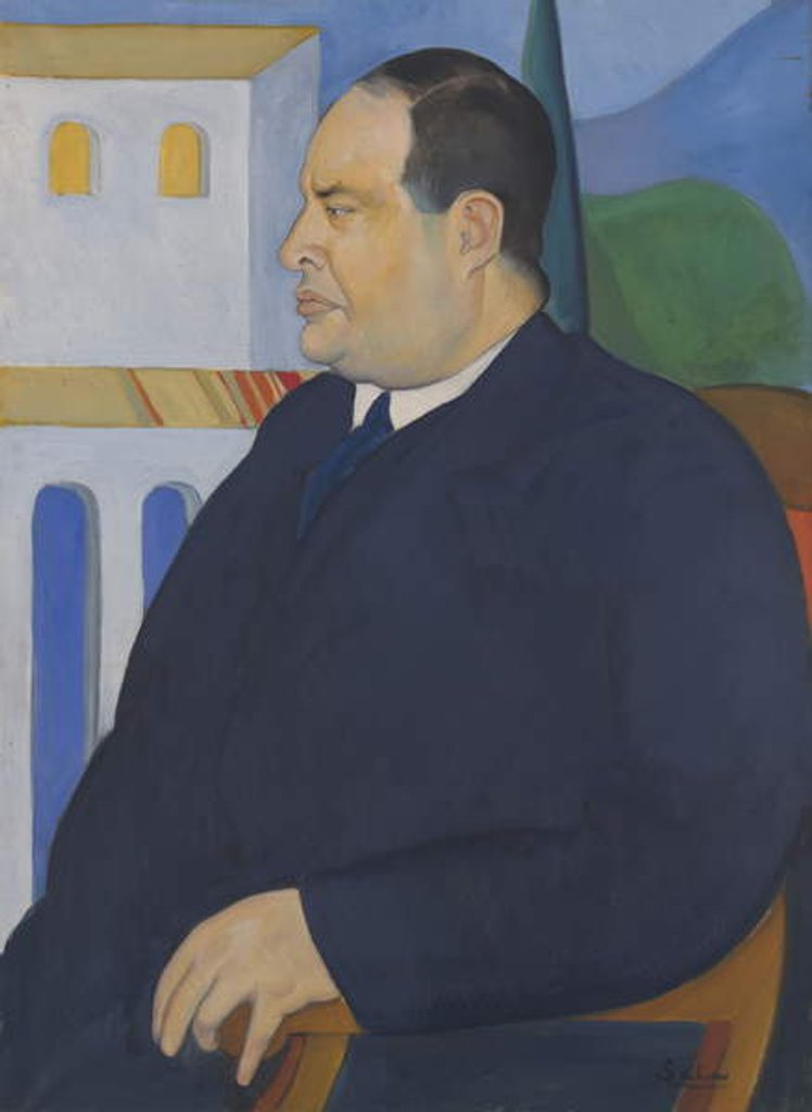 Detail of Portrait of Joseph Stella, 1921 by Rafael Sala