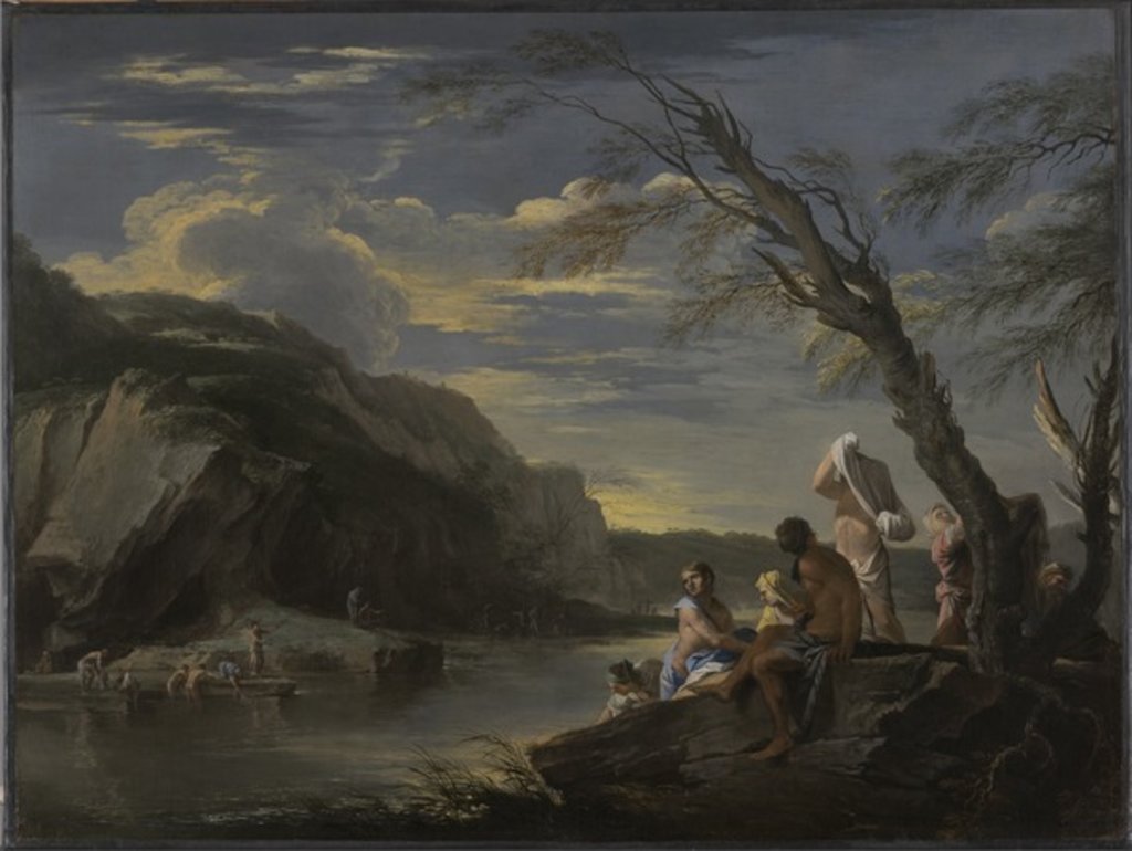 Detail of Landscape with Bathers, c.1660 by Salvator Rosa
